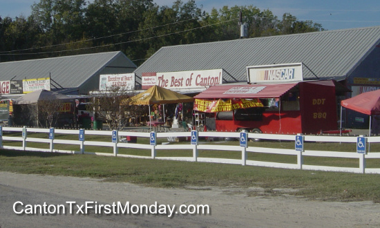 RV parking scene near First Monday Trade Days in Canton, Texas