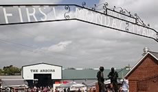 The entrance gate at First Monday Trade Days in Canton Texas near the Arbors and the sculpture